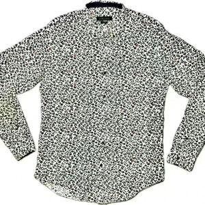 Zara Man Slim Fit Long Sleeve Dress Shirt W/Floral Pattern LG